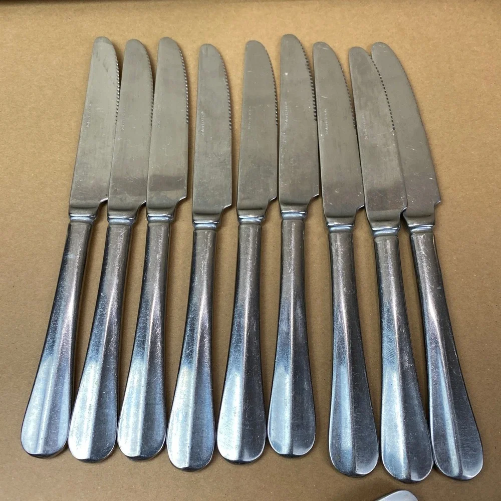 Roberts & Belk 18/10 Stainless Steel Flatware Set 33pc Silver Knives Forks Spoon